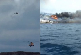سقوط مرگبار هلیکوپتر با 13 سرنشین در دریا