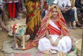 ازدواج جنجالی دختر هندی ۱۸ ساله با سگ ولگرد+تصاویر