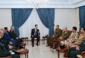 دیدار بشار اسد با رؤسای ستادکل نیروهای مسلح ایران و عراق