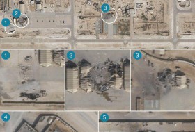 (عکس) تصاویر هوایی از تخریب پایگاه آمریکا در حمله سپاه