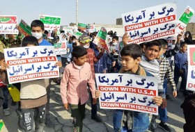تجمع مردم شهرستان هامون در حمایت از کودکان غزه